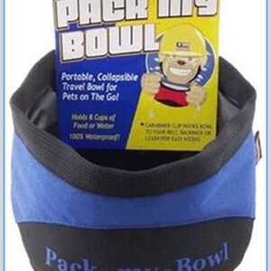Perspire Portable Dog Bowl - Blue and Black NWT